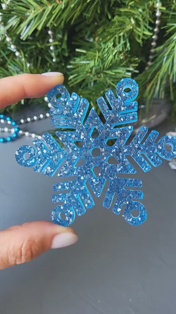 Crystal Snowflake Ornament 2 Silicone Mold, 9x9x0.5 cm