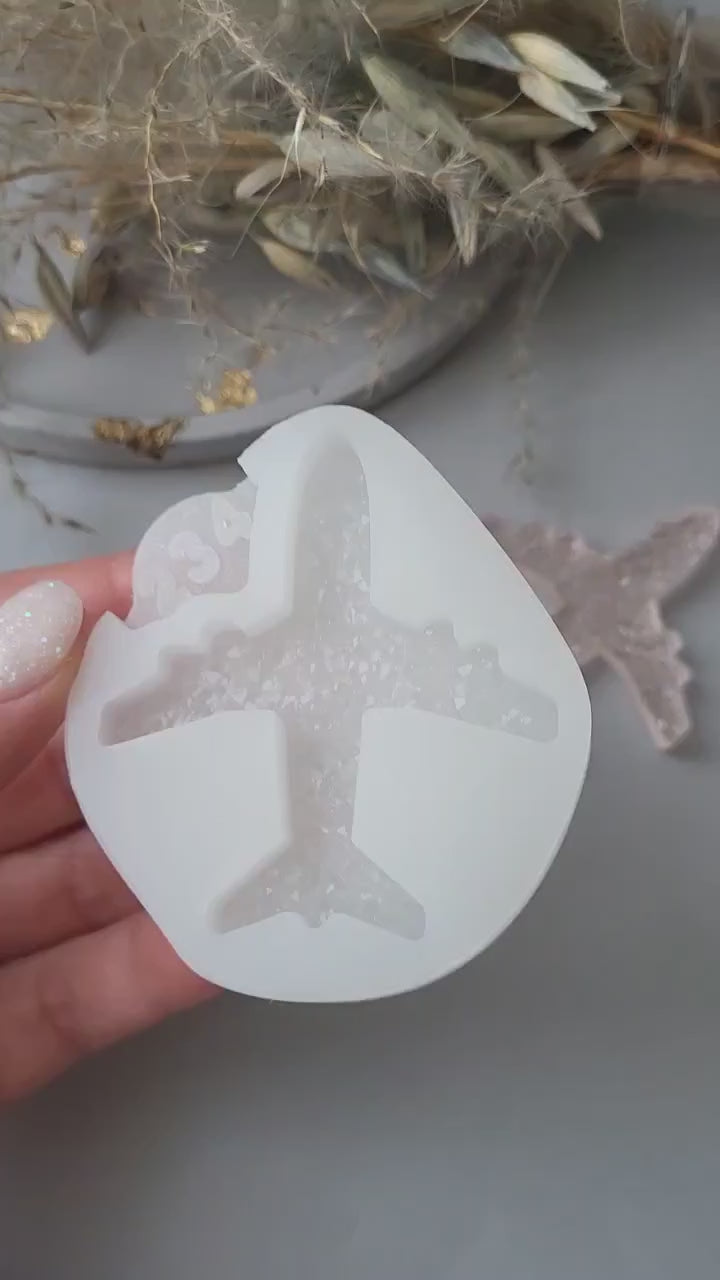Crystal Airplane Brooch Silicone Mold, 5.9x5x0.5 cm