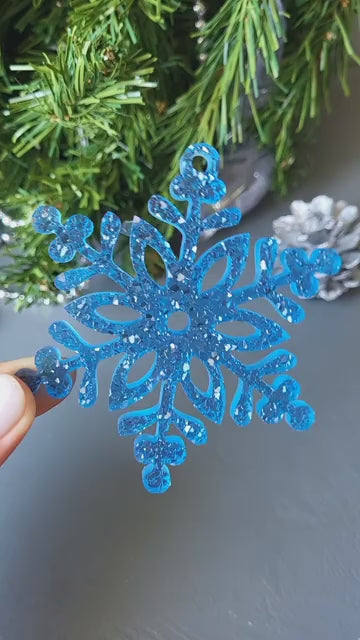 Crystal Snowflake Ornament 5 Silicone Mold, 9x9x0.5 cm