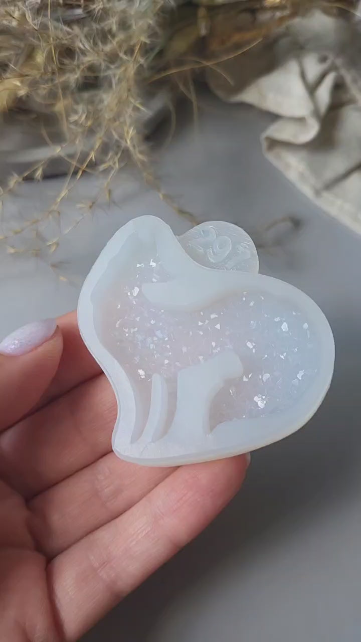 Crystal Fox Brooch Silicone Mold, 4.5x5x0.5 cm