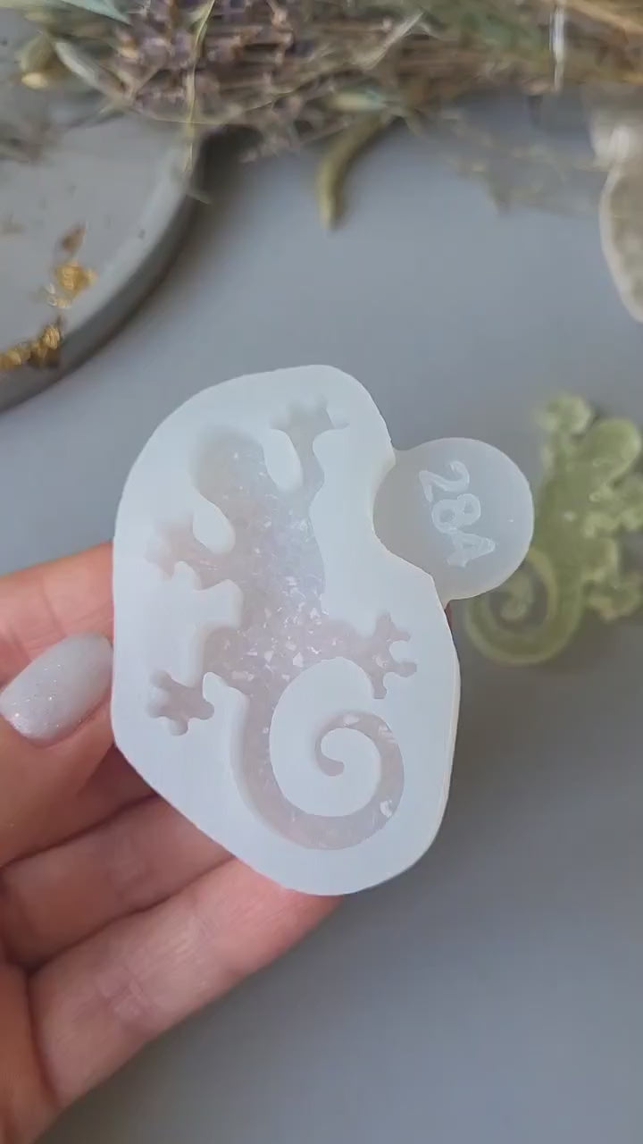 Glossy Lizard Brooch Silicone Mold, 5.5x3.8x0.7 cm