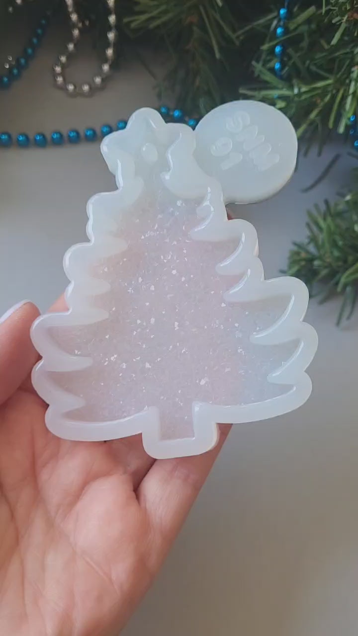Crystal Christmas Tree Ornament Silicone Mold, 9x7x0.5 cm