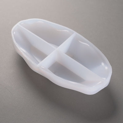 Moule en silicone - Assiette à bord ondulé, ovale, 18,3x9,9x0,3 cm