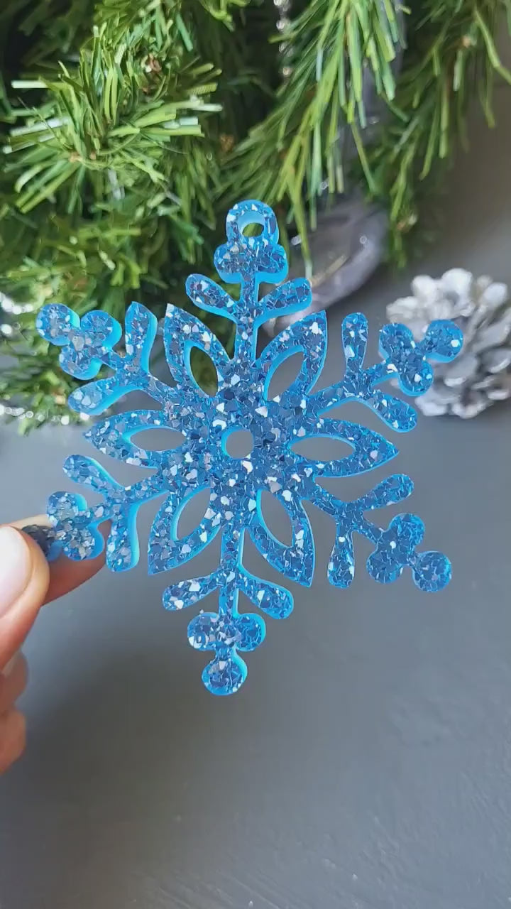 Crystal Snowflake Ornament 5 Silicone Mold, 9x9x0.5 cm