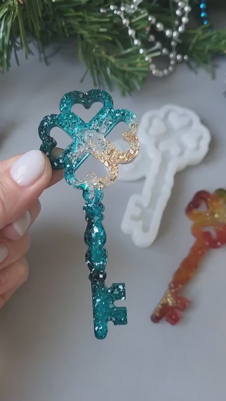 Crystal Key Ornament Silicone Mold, 10x4x0.5 cm