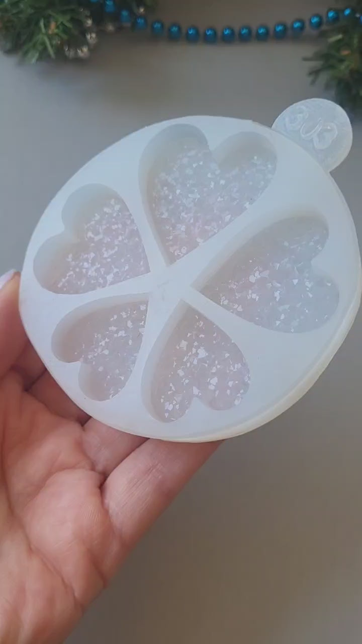 Crystal Heart Ornament Silicone Mold, Set of 3