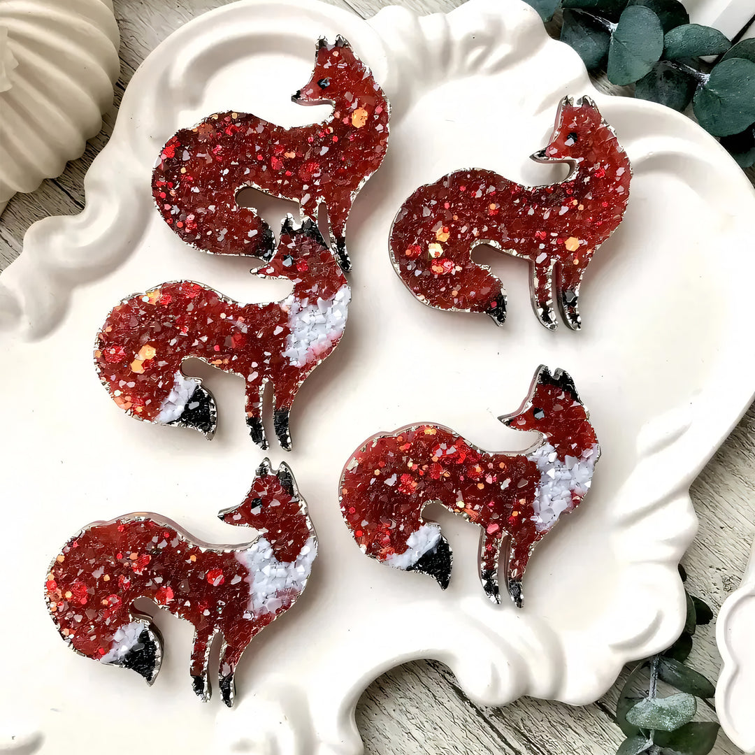 Crystal Fox Brooch Silicone Mold, 4.5x5x0.5 cm