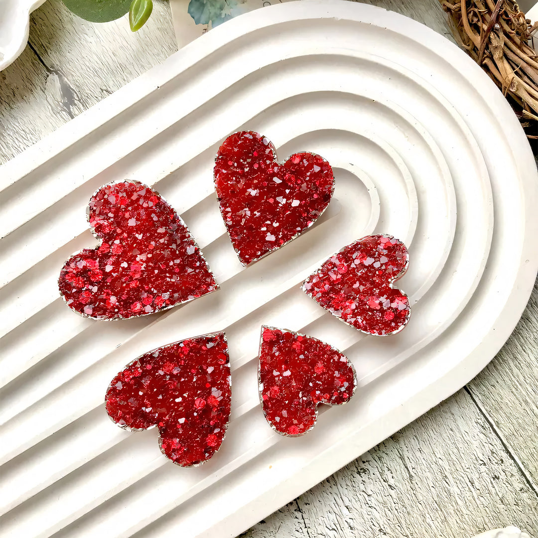 Crystal Heart Ornament Silicone Mold, Set of 3