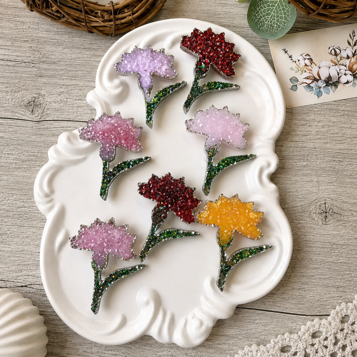 Crystal Cornflower Brooch Silicone Mold, 5.3x4.3x0.5 cm