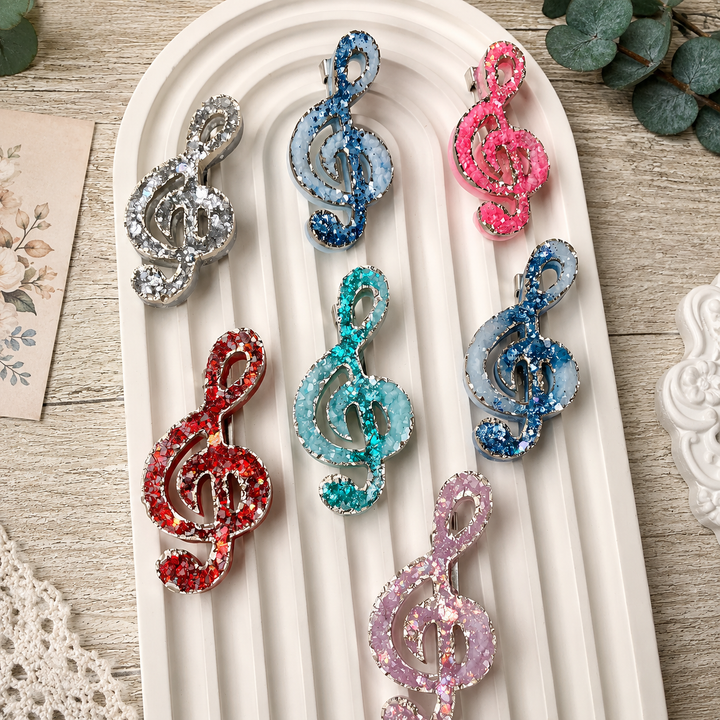 Crystal Treble Clef Brooch Silicone Mold, 5.5x2.6x0.5 cm