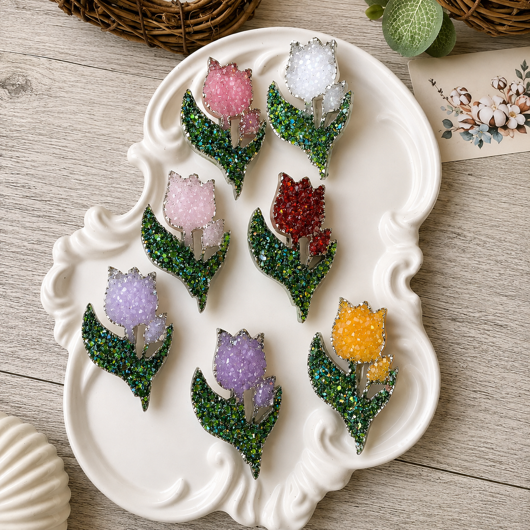Crystal Tulip Brooch Silicone Mold, 5.3x3.3x0.5 cm
