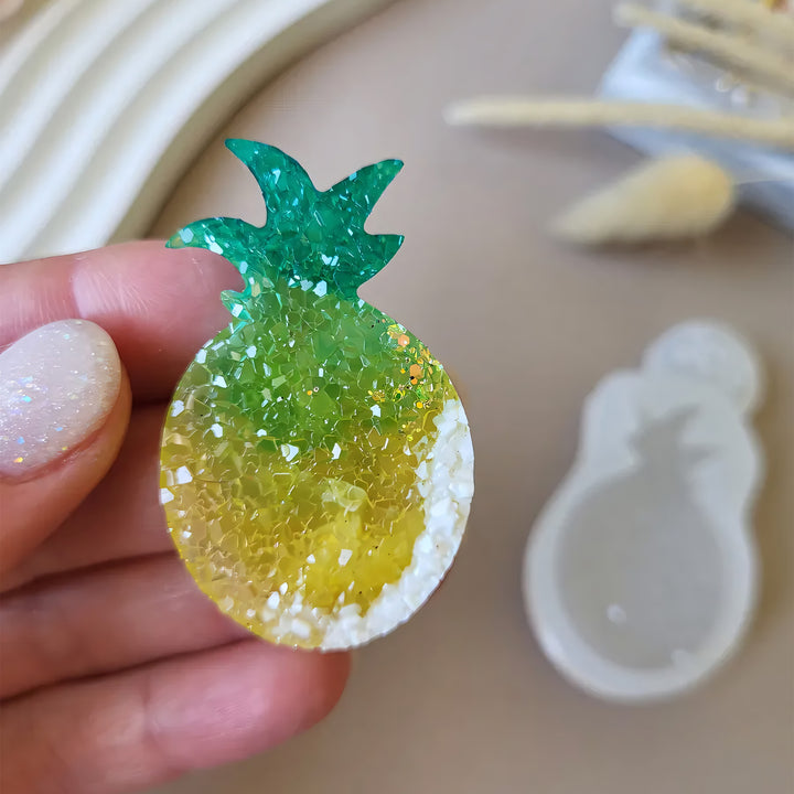 Crystal Pineapple Brooch Silicone Mold, 5x3x0.5 cm