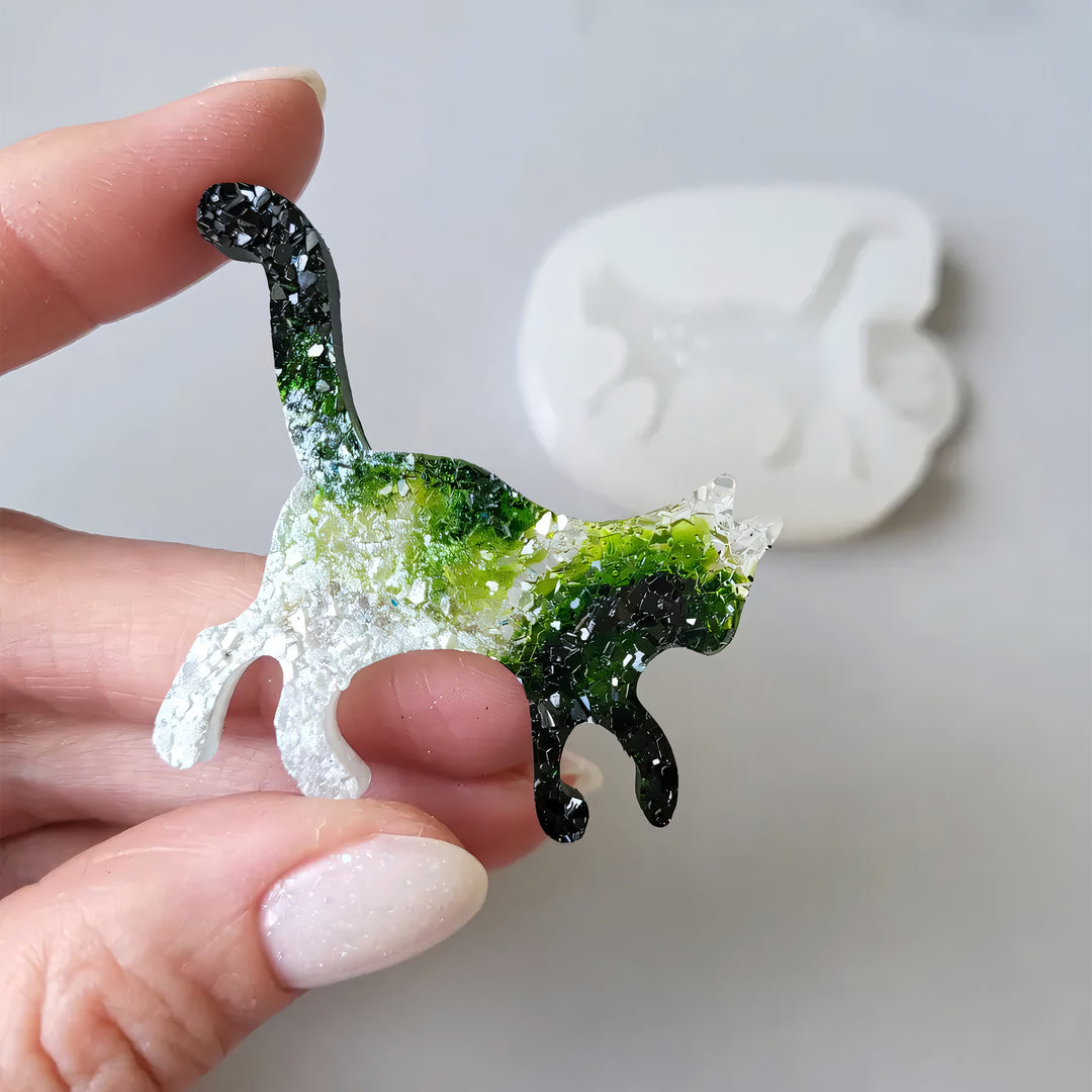 Crystal Kitten Brooch Silicone Mold, 4.5x5x0.5 cm