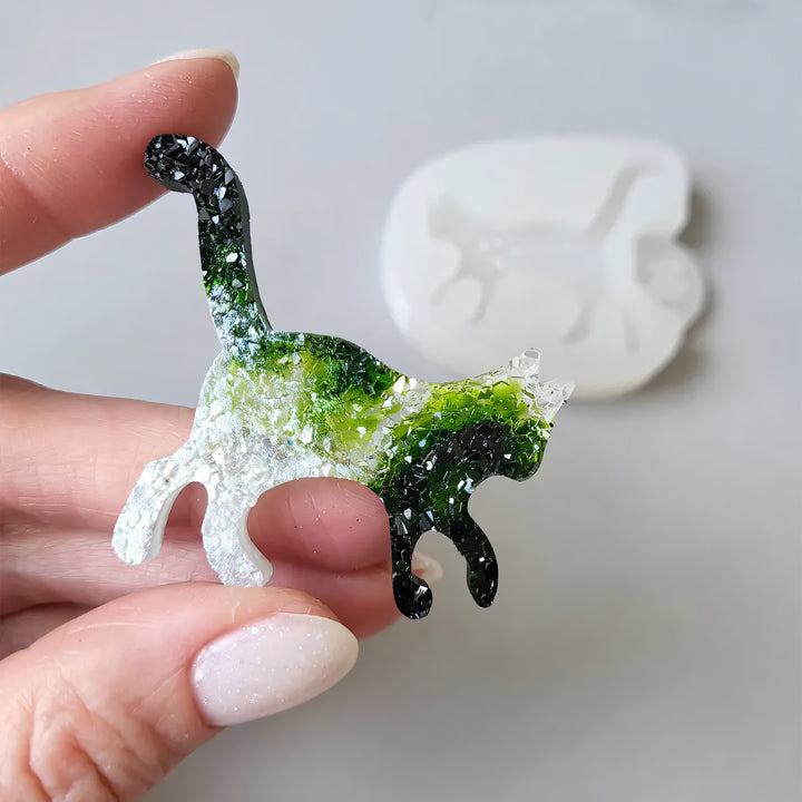 Crystal Kitten Brooch Silicone Mold, 4.5x5x0.5 cm