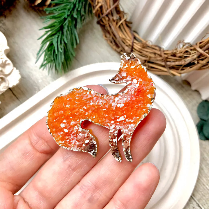 Crystal Fox Brooch Silicone Mold, 4.5x5x0.5 cm