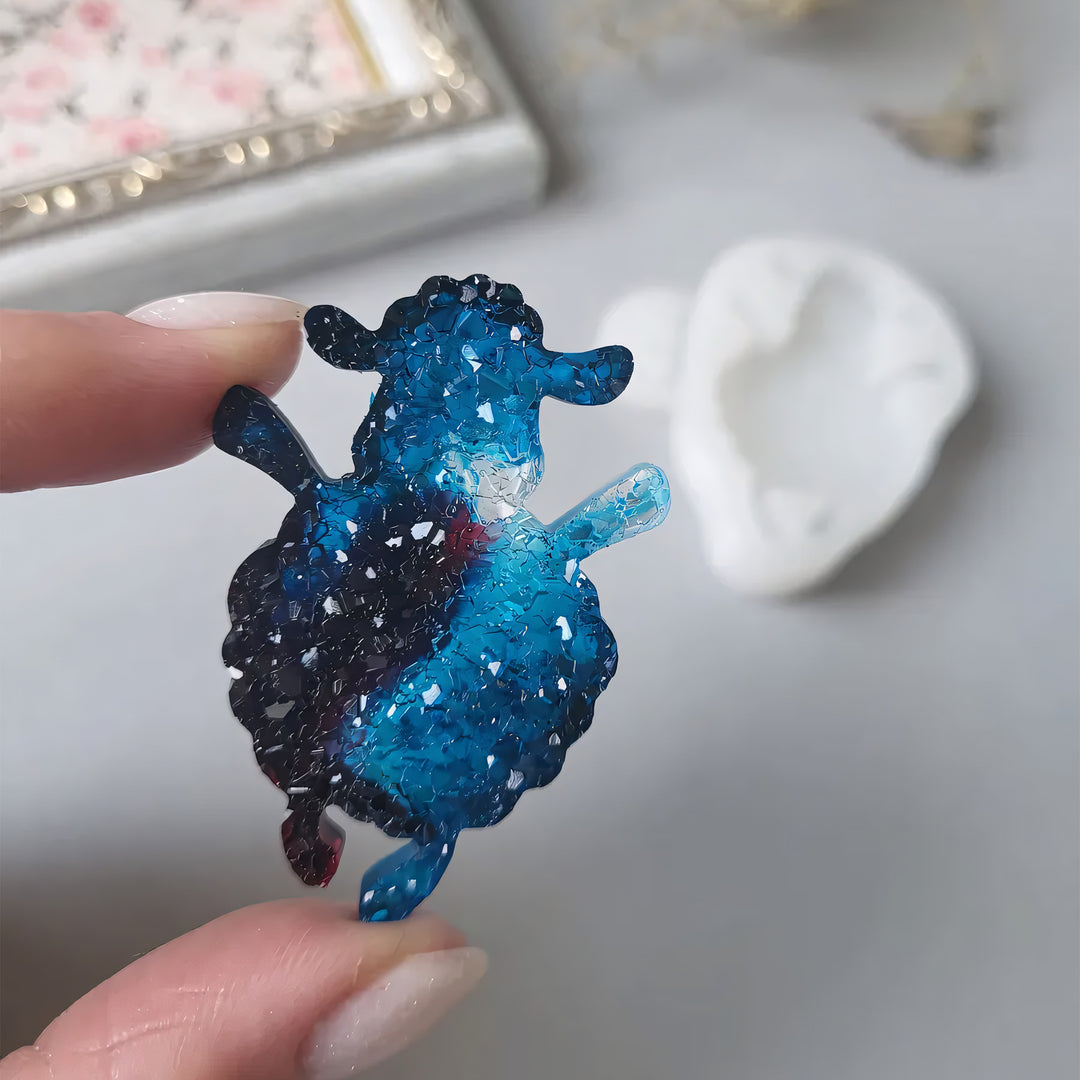 Crystal Sheep Brooch Silicone Mold, 5x3.5x0.5 cm