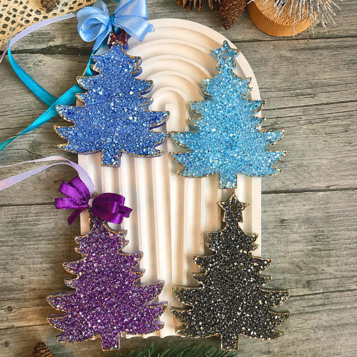 Crystal Christmas Tree Ornament Silicone Mold, 9x7x0.5 cm