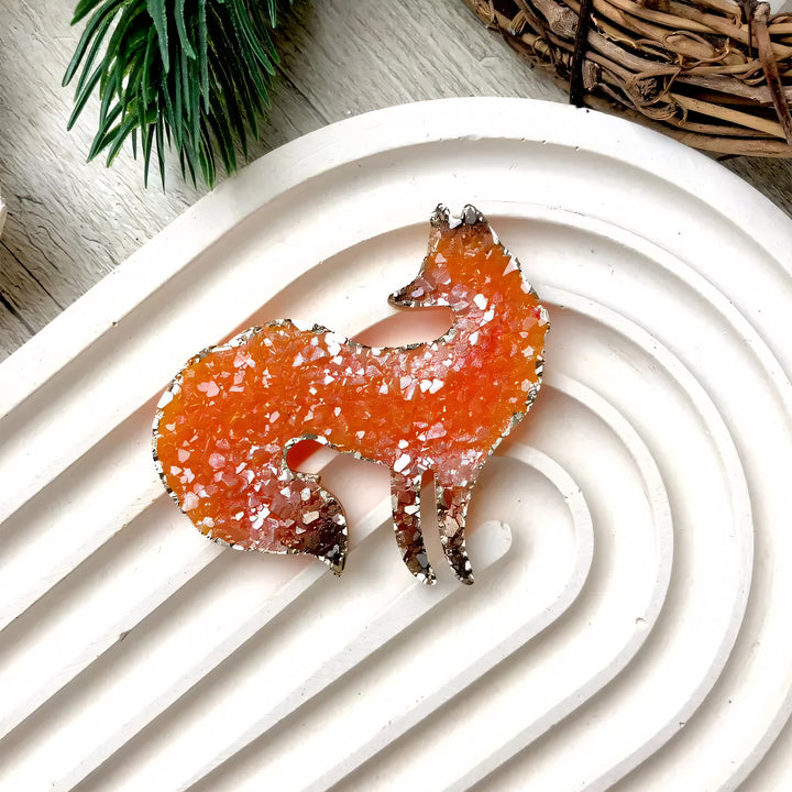 Crystal Fox Brooch Silicone Mold, 4.5x5x0.5 cm