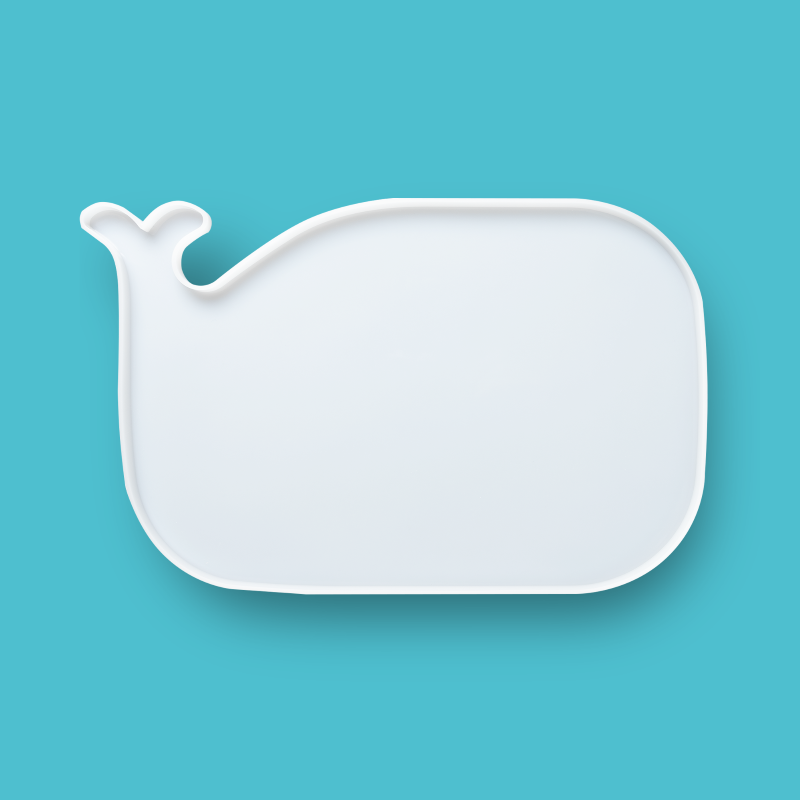 Translucent silicone mold shaped like a whale tray for resin crafts and casting projects