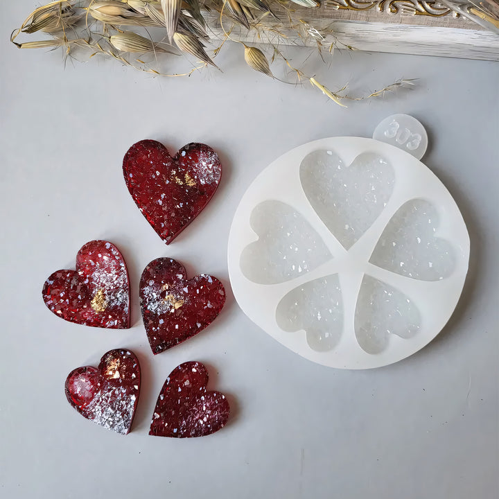 Crystal Heart Ornament Silicone Mold, Set of 3