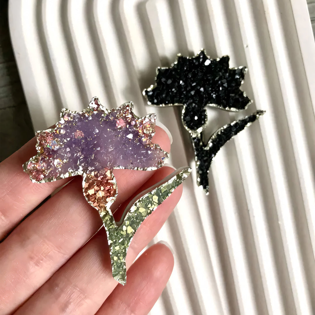 Crystal Cornflower Brooch Silicone Mold, 5.3x4.3x0.5 cm