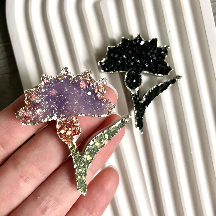 Crystal Cornflower Brooch Silicone Mold, 5.3x4.3x0.5 cm