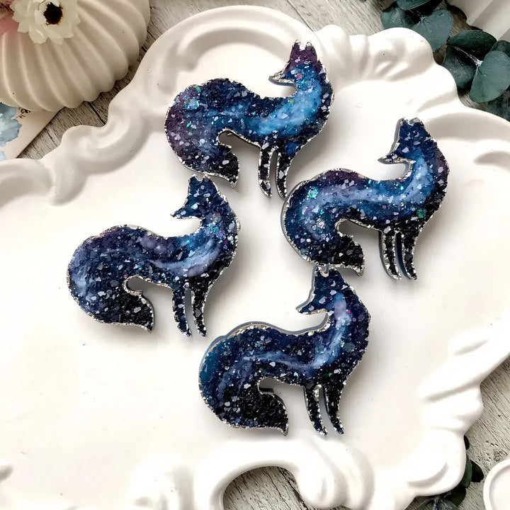 Crystal Fox Brooch Silicone Mold, 4.5x5x0.5 cm
