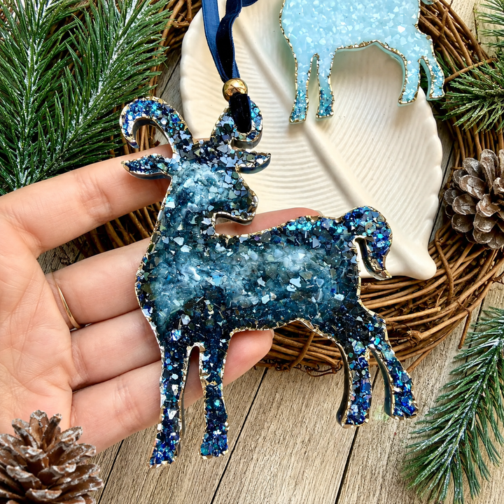 Crystal Ram Ornament Silicone Mold, 9.5x7x0.5 cm