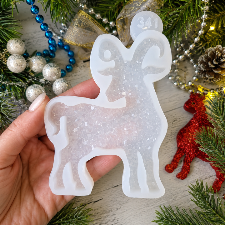 Crystal Ram Ornament Silicone Mold, 9.5x7x0.5 cm