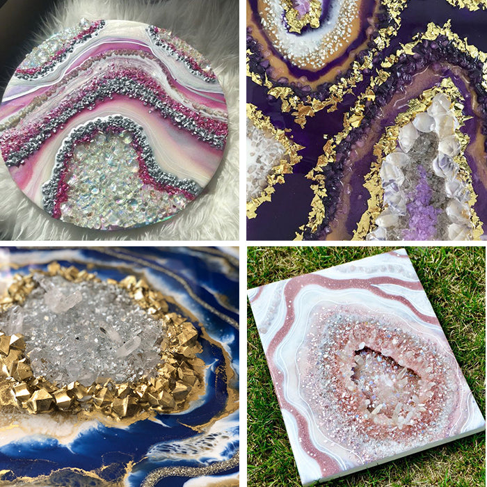 El vidrio triturado es perfecto para todo tipo de decoración, como llenar proyectos de arte en resina, decorar bordes de epoxi, posavasos de resina, arte en resina de geodas, fabricación de joyas y vidrio triturado, 200 gr - Artline Epoxy Resin.